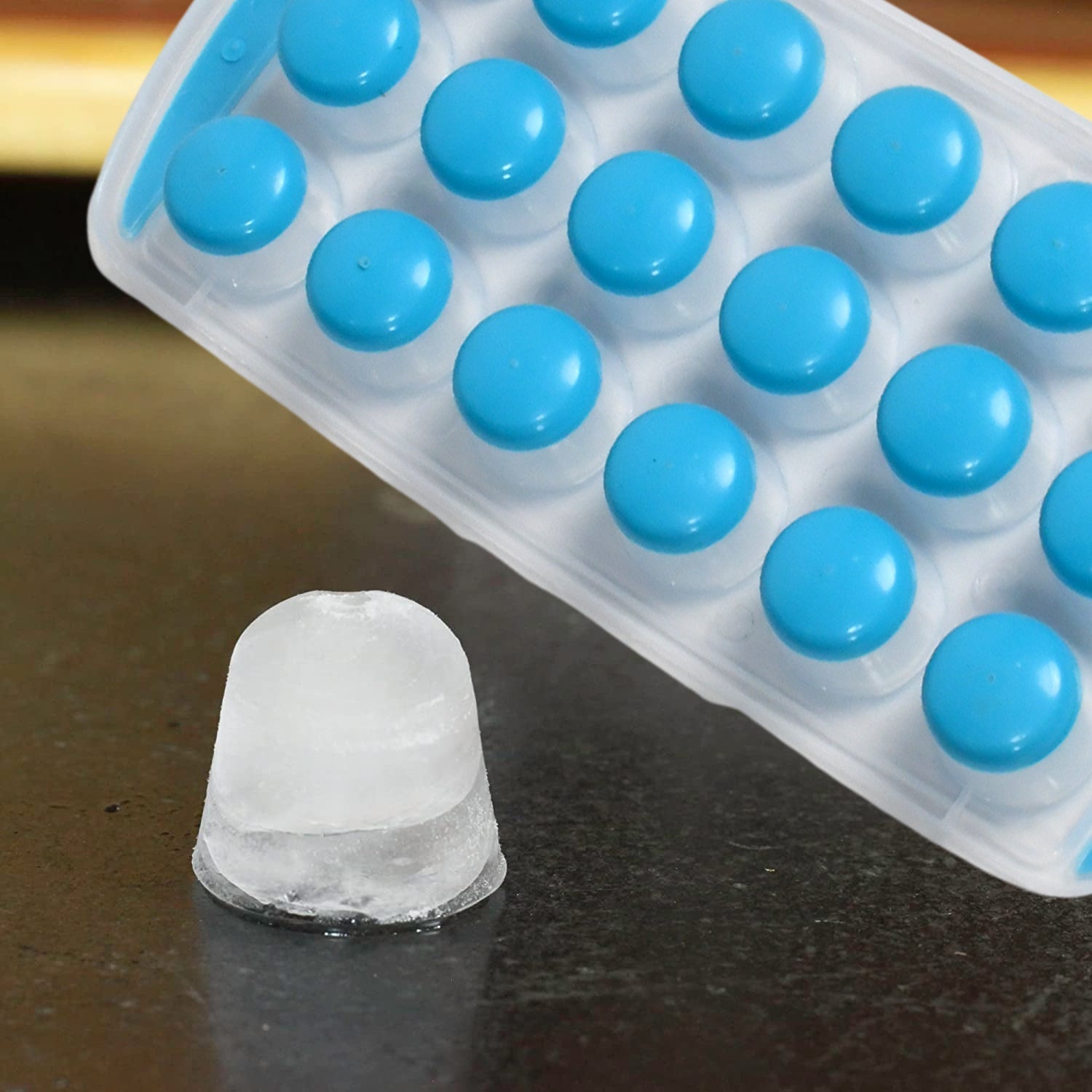 Smart Push Out Round Shape Mini Ice Cube Trays with Flexible Silicone Bottom | Round Shape Silicone Chocolate Mold Maker Ice Cube Tray Freeze Mold