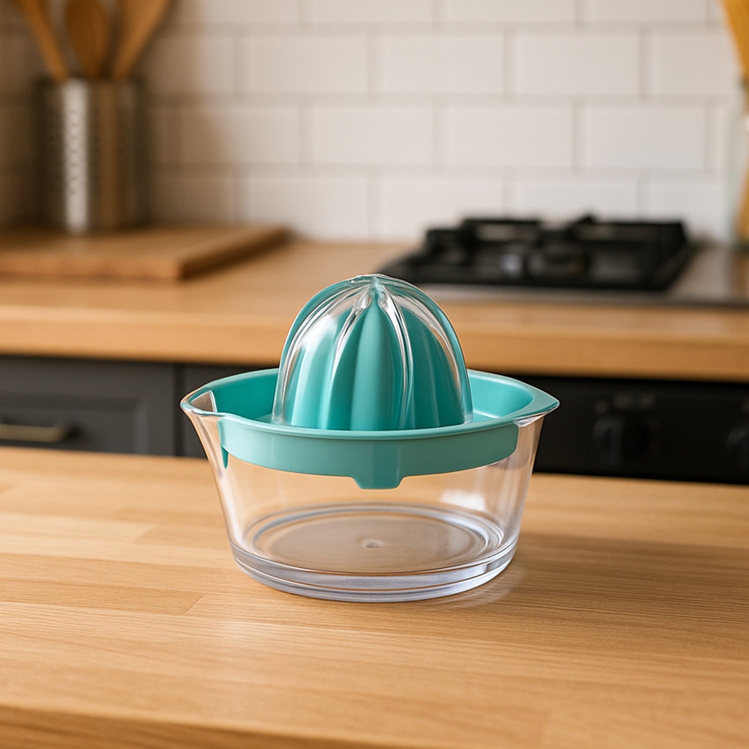 Manual Drink Orange Lemon Citrus Lime Fruit Juice Juicer Squeezer, BPA Free, Press & Pourer With Lid Plastic Manual (1 Pc)