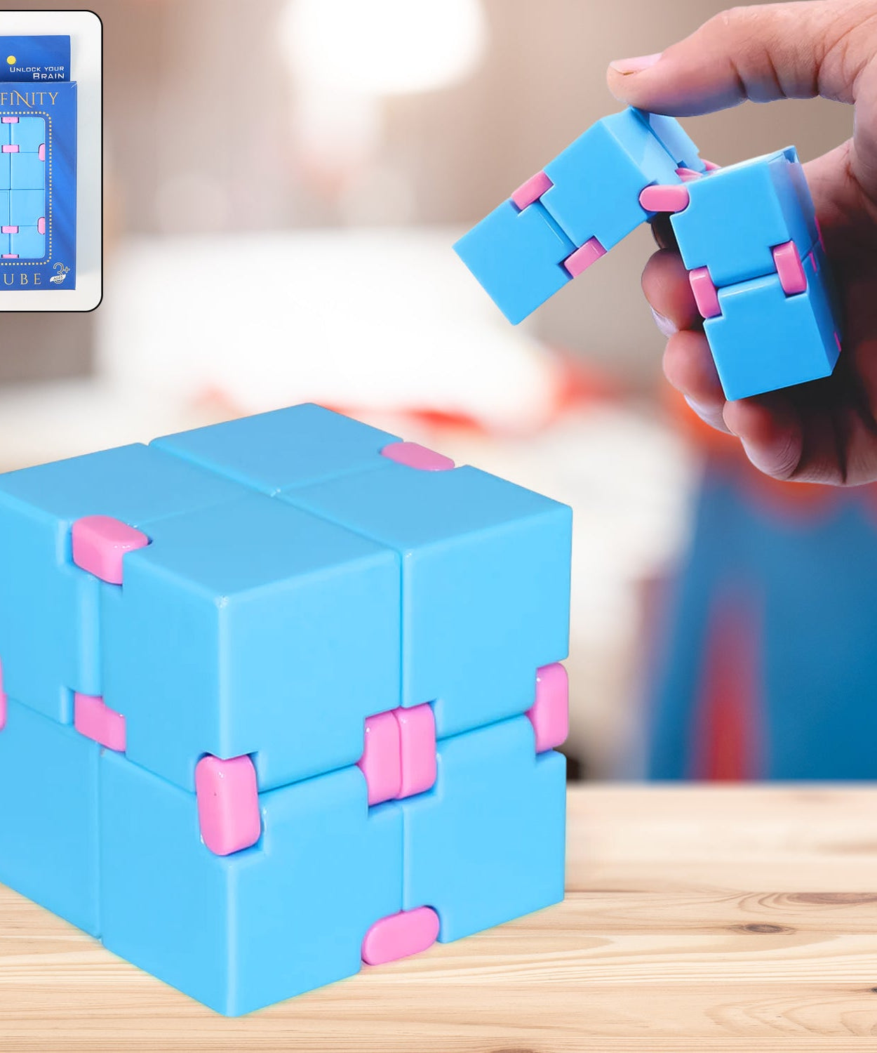 Blue & Pink Plastic Infinity Fidget 