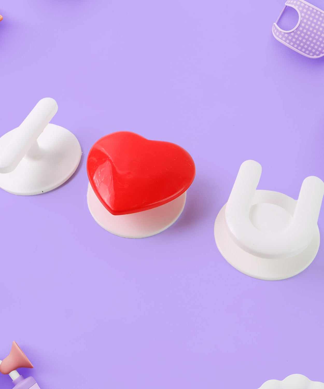 Adhesive Wall Hook Set  For KItchen, Bathroom & Home (3pc)