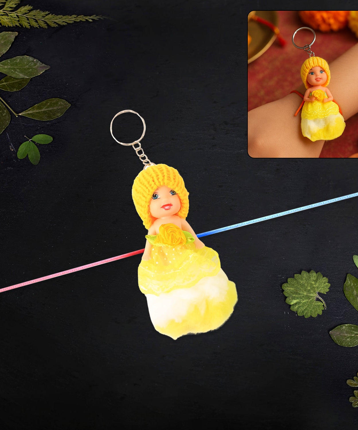 2-in-1 Kids Doll Rakhi cum Keychain