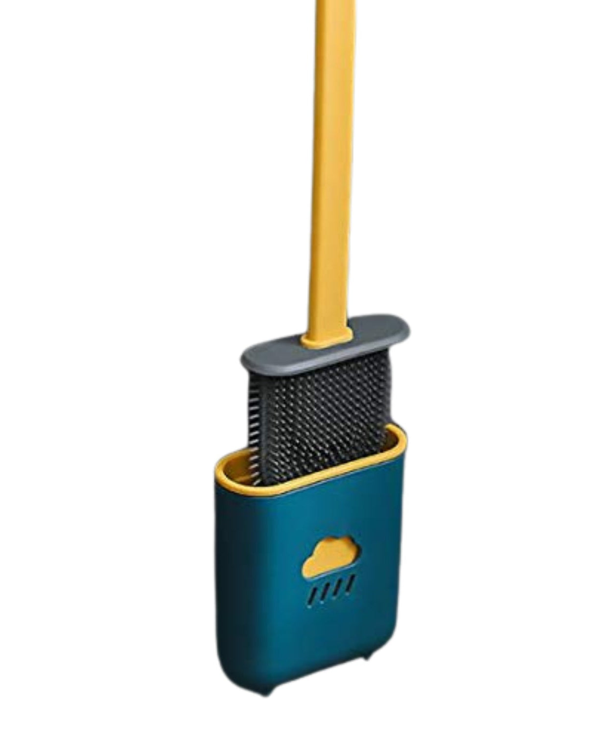 Silicone Toilet Brush with Holder Stand  for Bathroom Cleaning