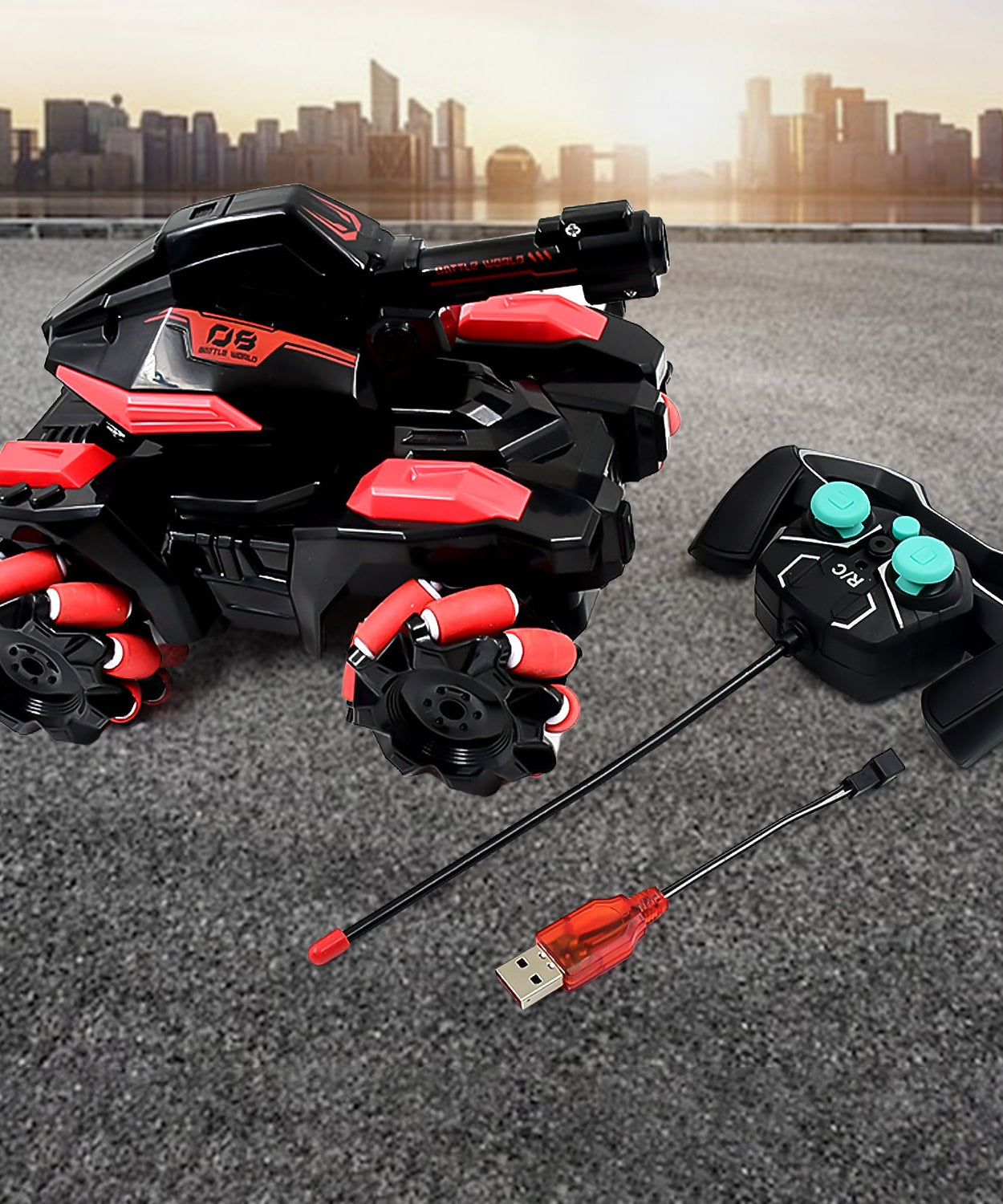 New Remote Control Vehicle 4wd Off Road Climbing Vehicle Water Bomb Armored Tank Battle Launcher Boys' Children's Toy Car (1 pc / With Remote)