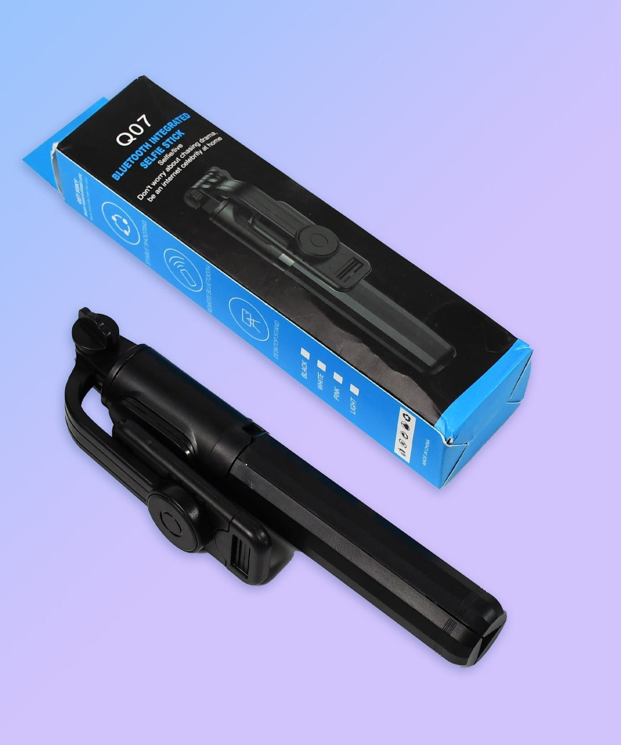 Compact Bluetooth selfie stick with phone holder and tripod