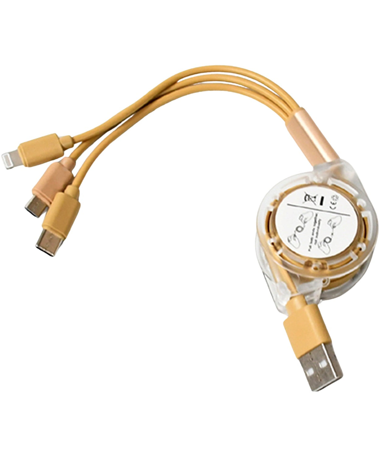 Retractable 3-in-1 Charger Cable for Phones & Android (1 Pc, Multi-USB)