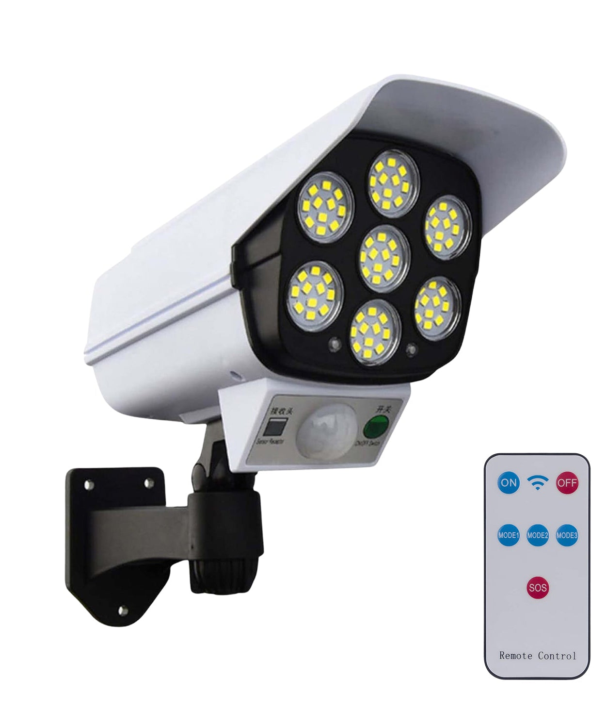 Solar Light Outdoor Motion Sensor Security Camera Shaped Dummy Wall Lamp (1 Pc)