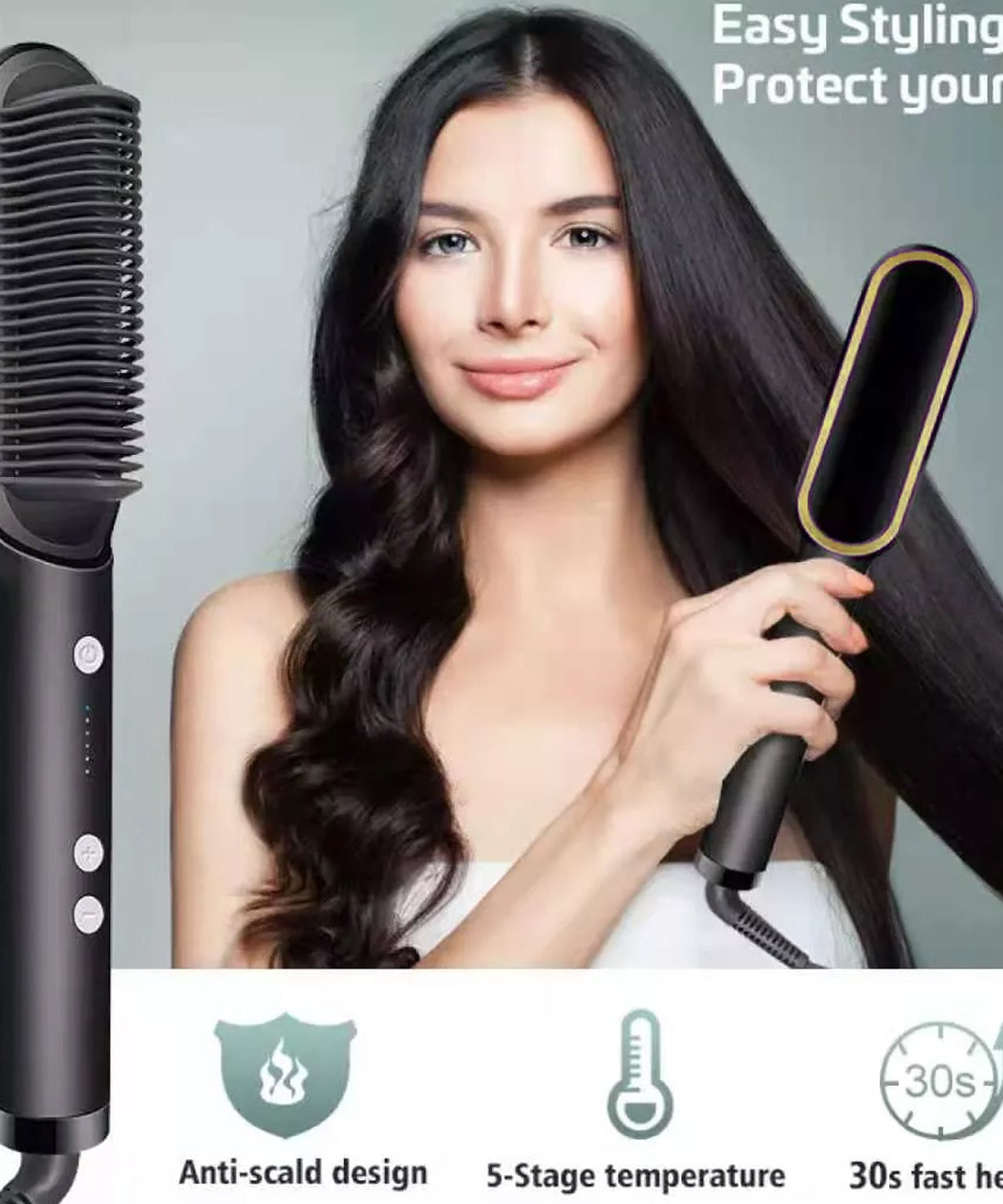 Hair straightener with safety lock