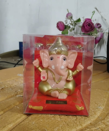 Solar-Powered Dancing Ganesha Idol – Decorative Lord Ganpati Showpiece with Movement