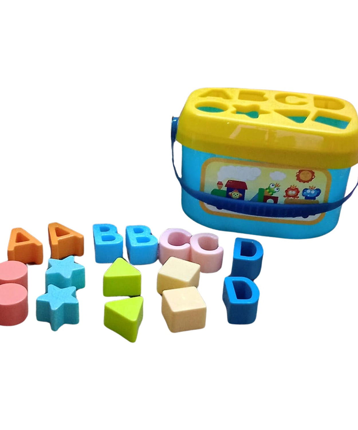 Baby First Block Set for Kids Non-Toxic Abcd Geometric Shape Sorting & Stacking Toy (1 Set)