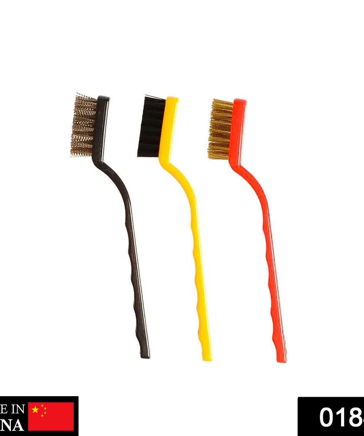 Close-up of mini wire brushes in set