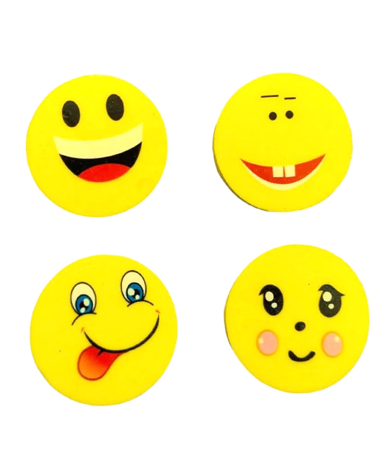 Cute Smile Emoji Eraser Set – Perfect for Kids (4pc Set)