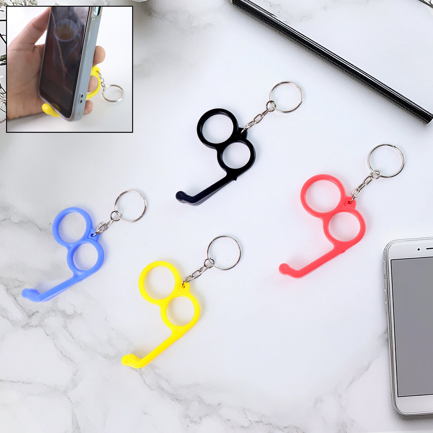 Quick Dock Dual-Finger Grip Stand Keyring