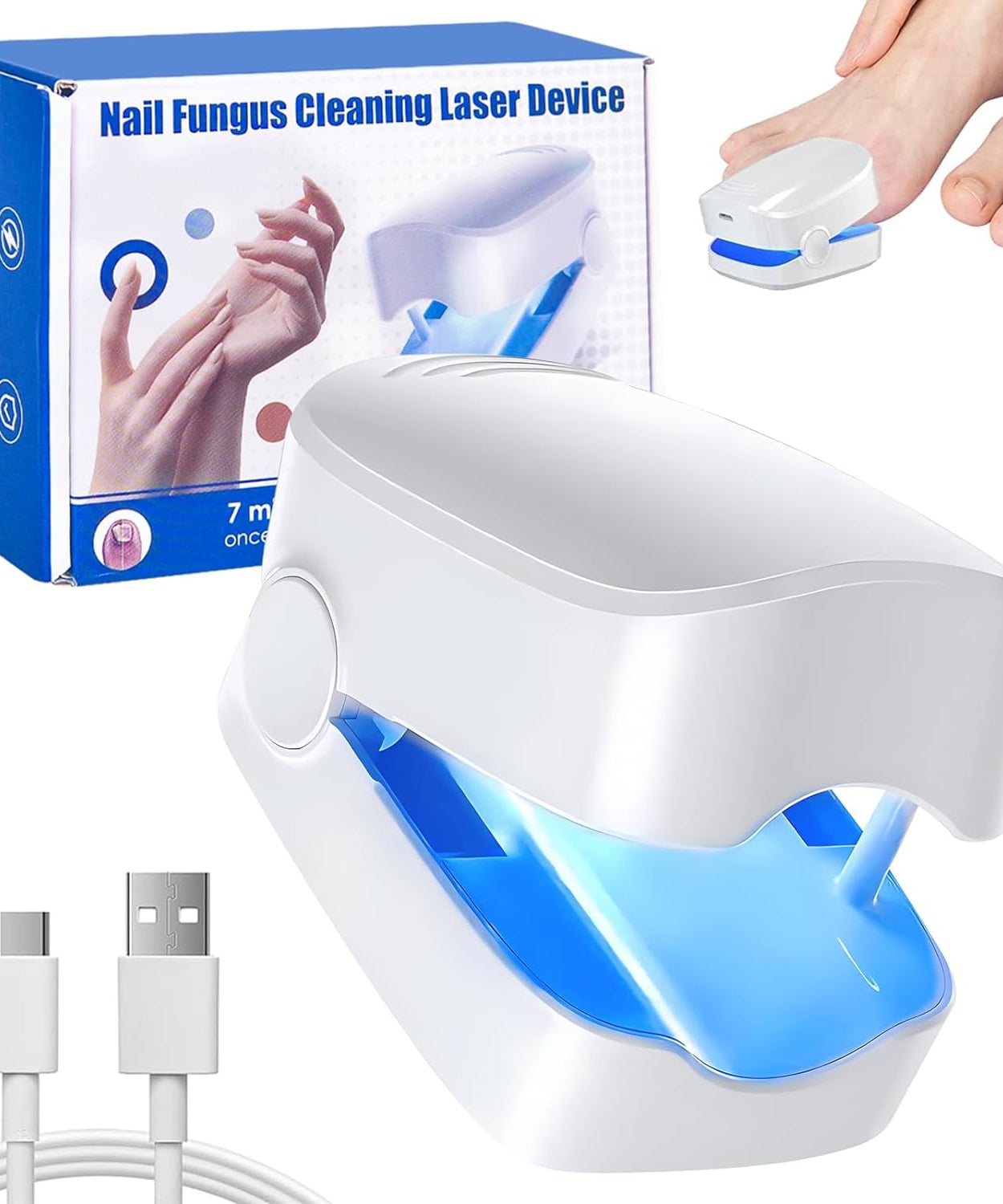 Rechargeable Nail Fungus Laser – Anti-Fungal Device for Toenails, Hands & Feet (Home Use)