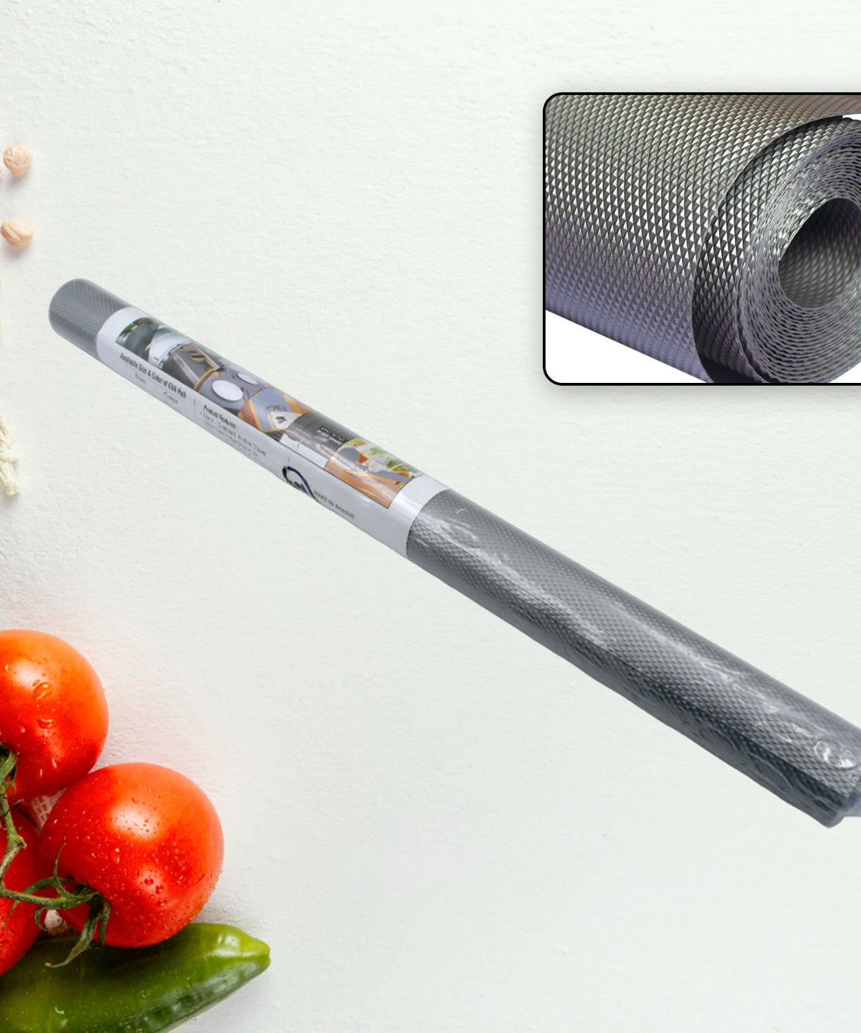 Anti-slip liner for various surfaces like fridges, cabinets, and shelves.