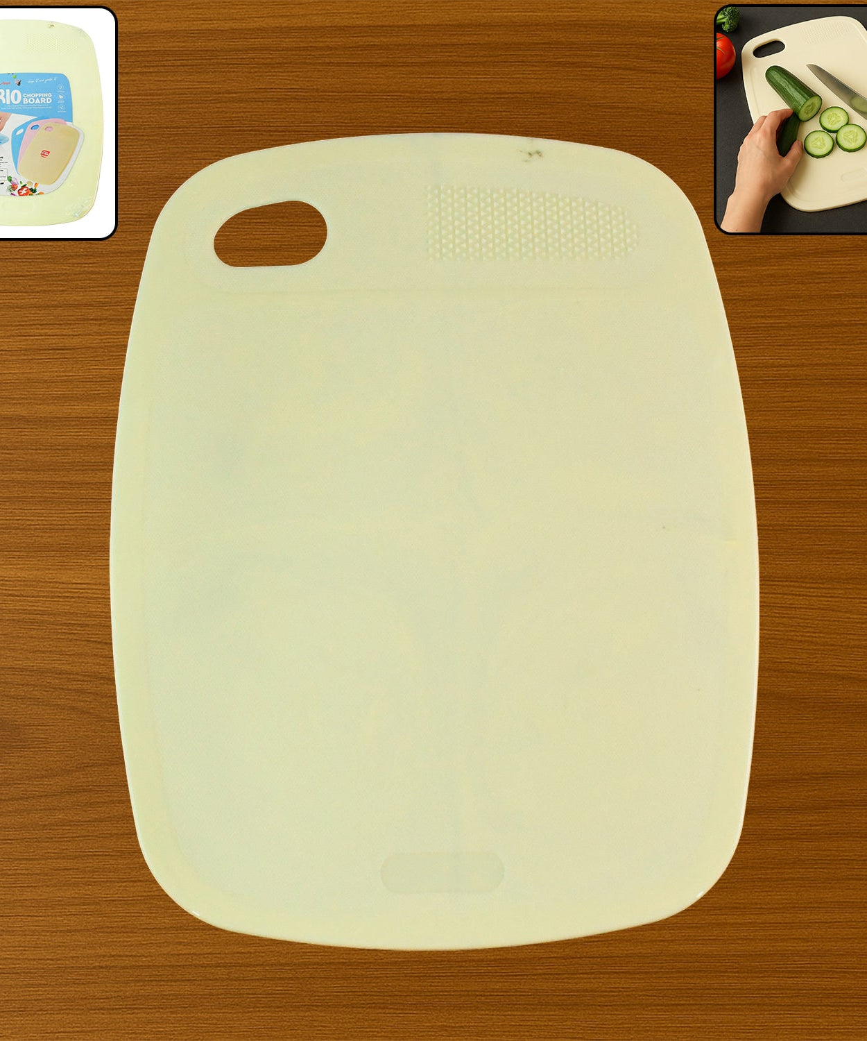 Hygienic Plastic Cutting Board with Grip Edges