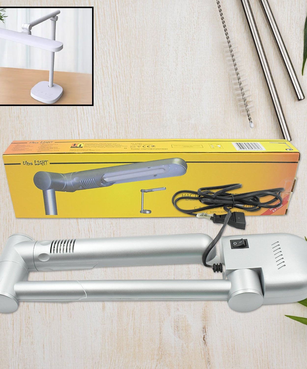 Multifunctional LED Desk Lamp Dimmable Office Lamp Children’s Student Desk Lamp Reading Lamp  White Eye-Caring Desk Light, Energy Saving Desk Lamp Table Lamp - Study Desk Lamp (1 Pc)