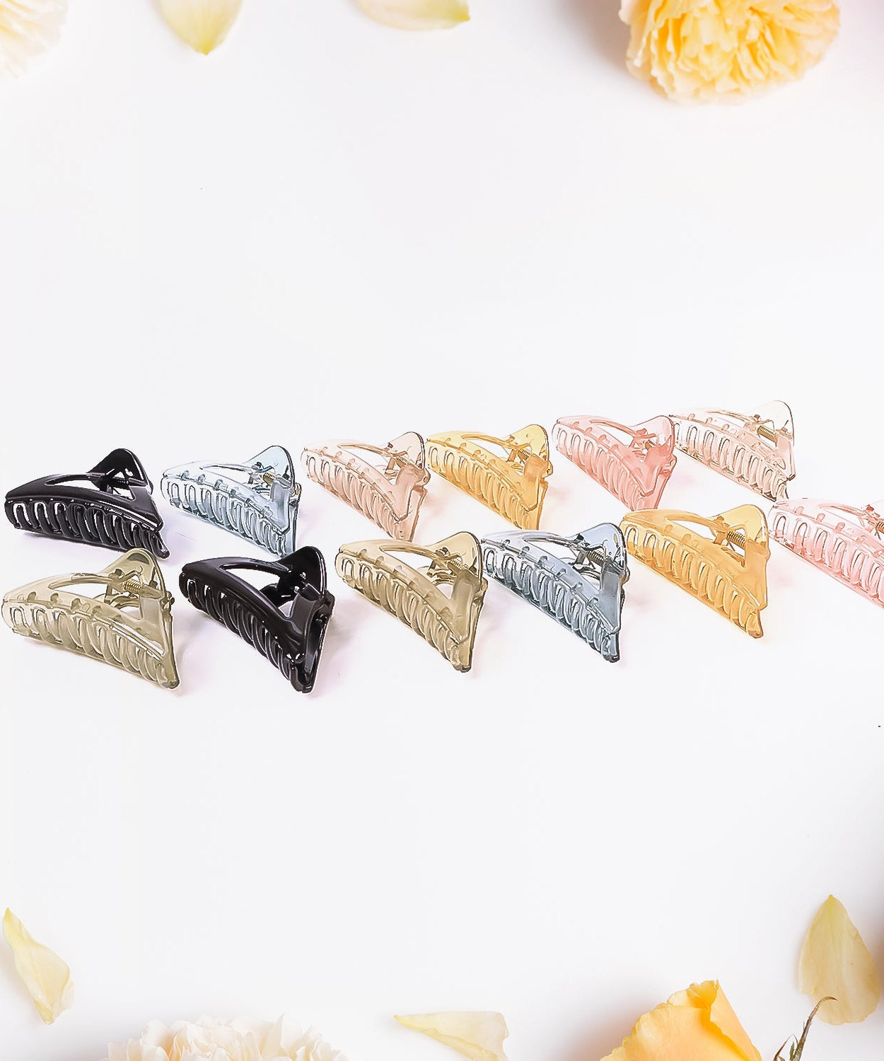 Triangle Shape Mix Color Plastic Hair Claw Clip – 1 Pc Durable Grip for Women and Girls