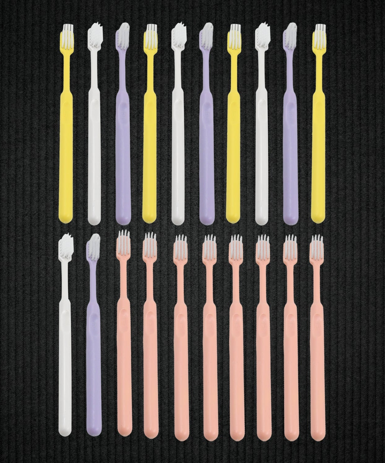 Plastic Toothbrush With Plastic Round Box (20 pcs Set)