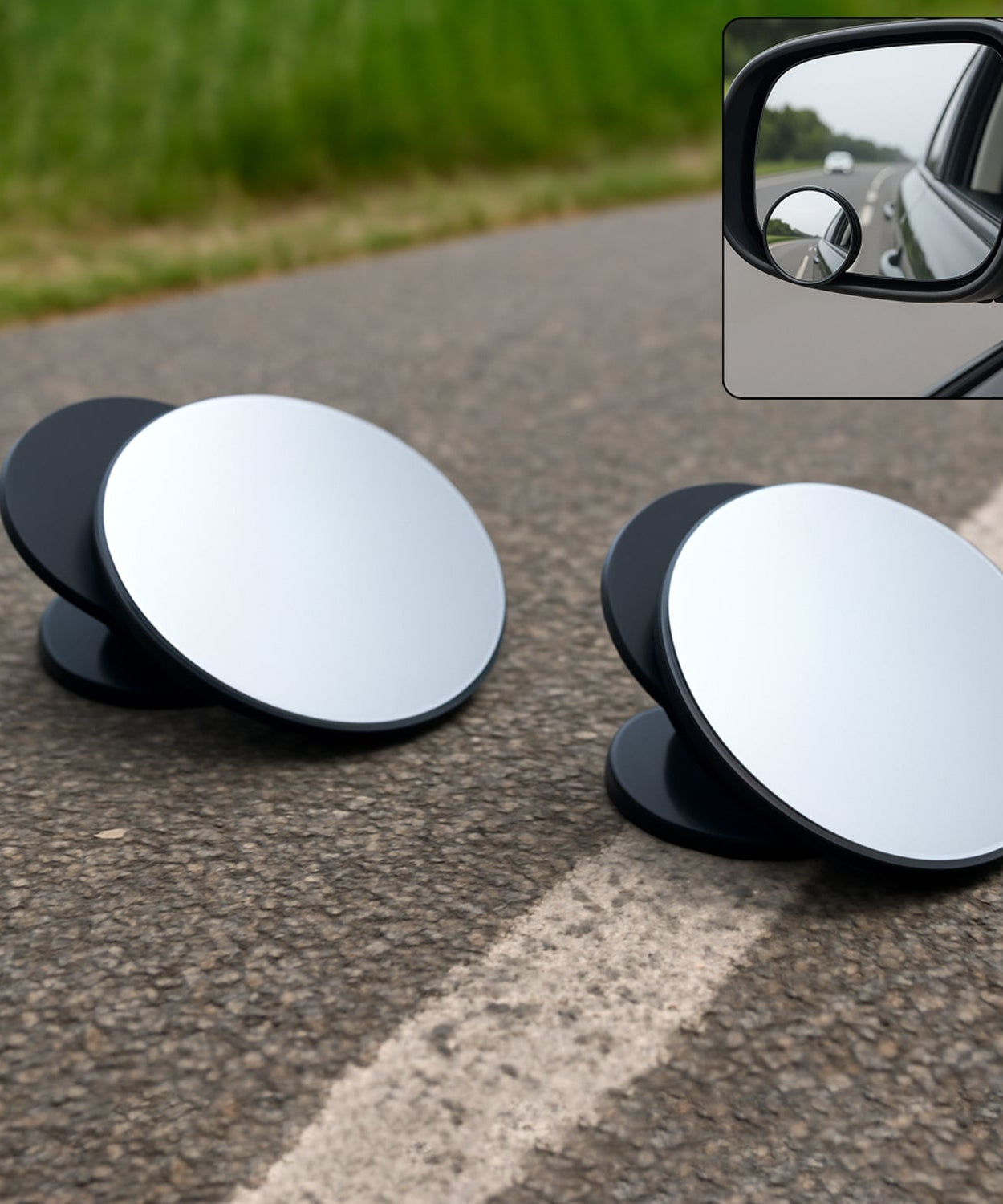 Car Blind Spot Side Mirror Round HD Glass Blind spot Mirror (2 Pc)