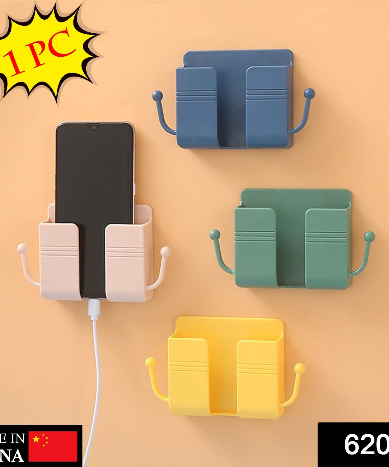 Hook design wallmount stand for mobile phones and hanging items