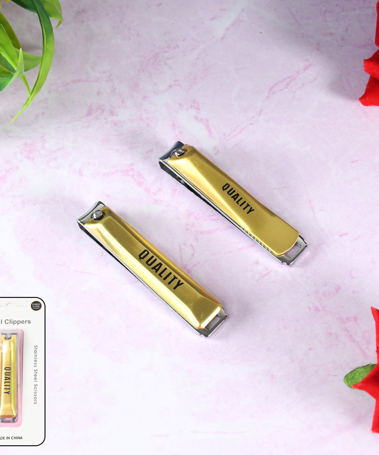 Stainless Steel Folding Portable Large Nail Clippers with Nail File (1 Pc / Mix Design)