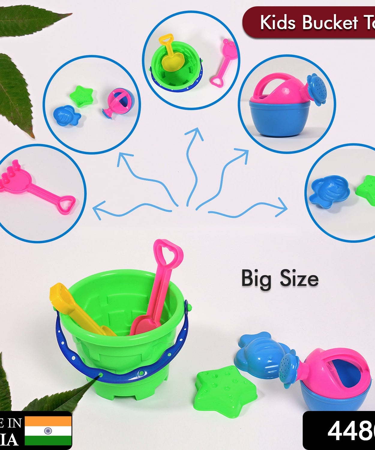 Beach toy set for kids with gardening accessories