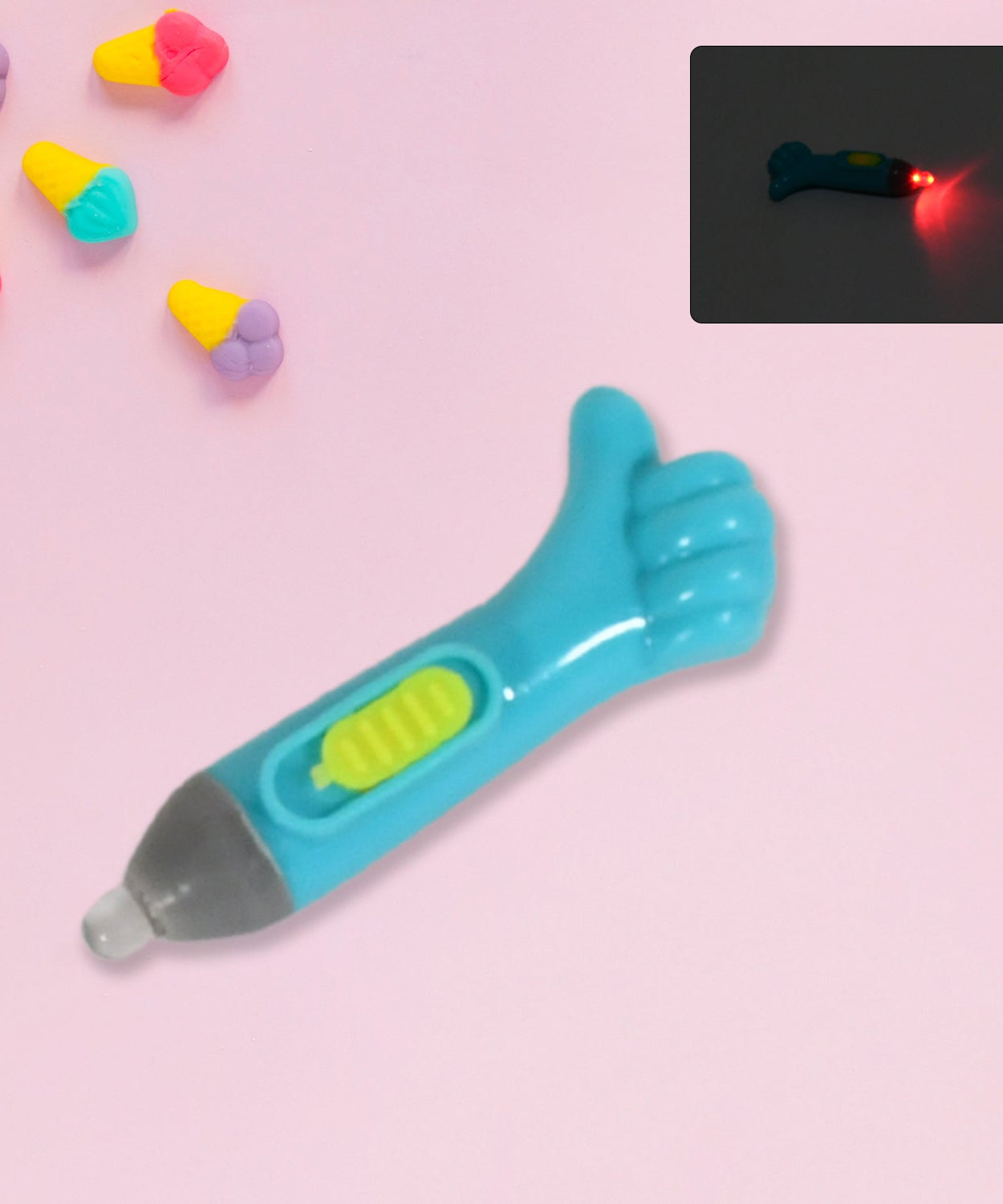 Thumb shaped light, lightning keychain, lightning toy, thumb shape LED light