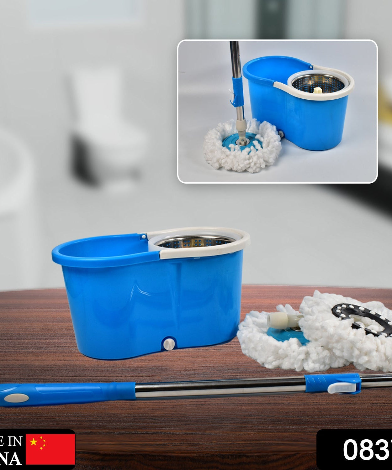 Easy-to-use cleaning mop with microfiber refills.