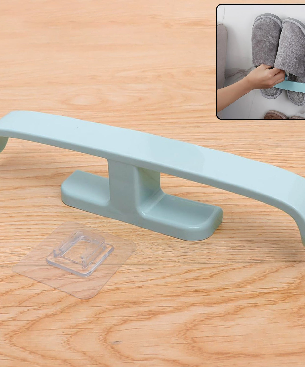 Bathroom Towel Slipper Hanging Rack Self Adhesive Wall Mounted (1 Pc)