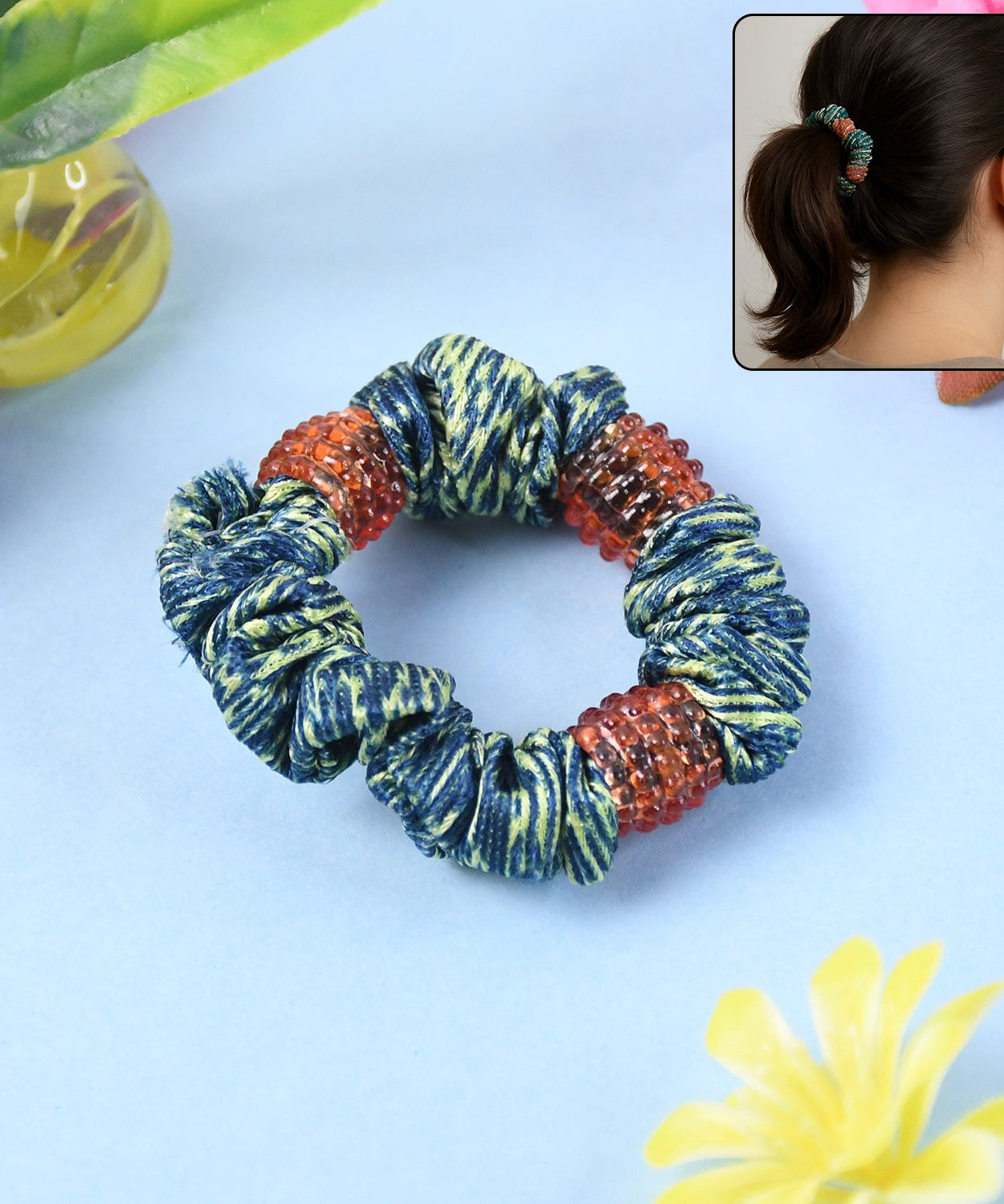 Small Hair Rubber Bands (Pack of 1 / Multicolour / Design), Hair accessories