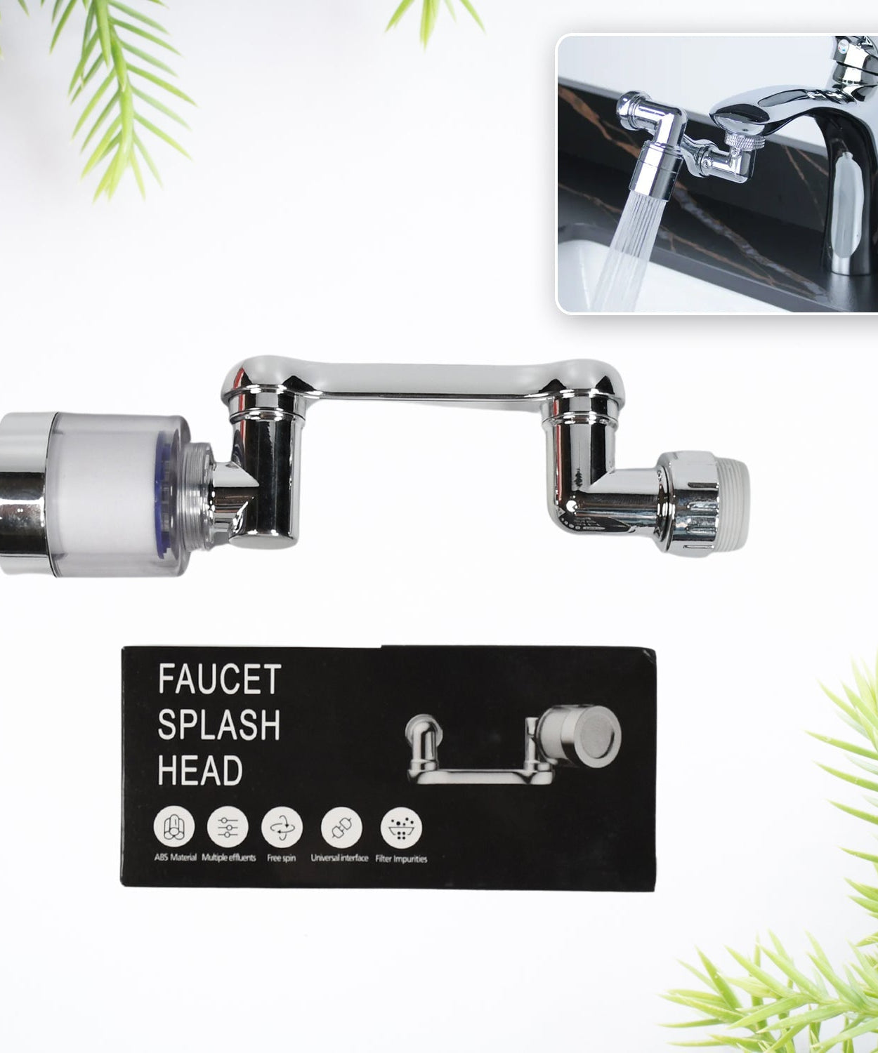 Rotating faucet sprayer head for water saving