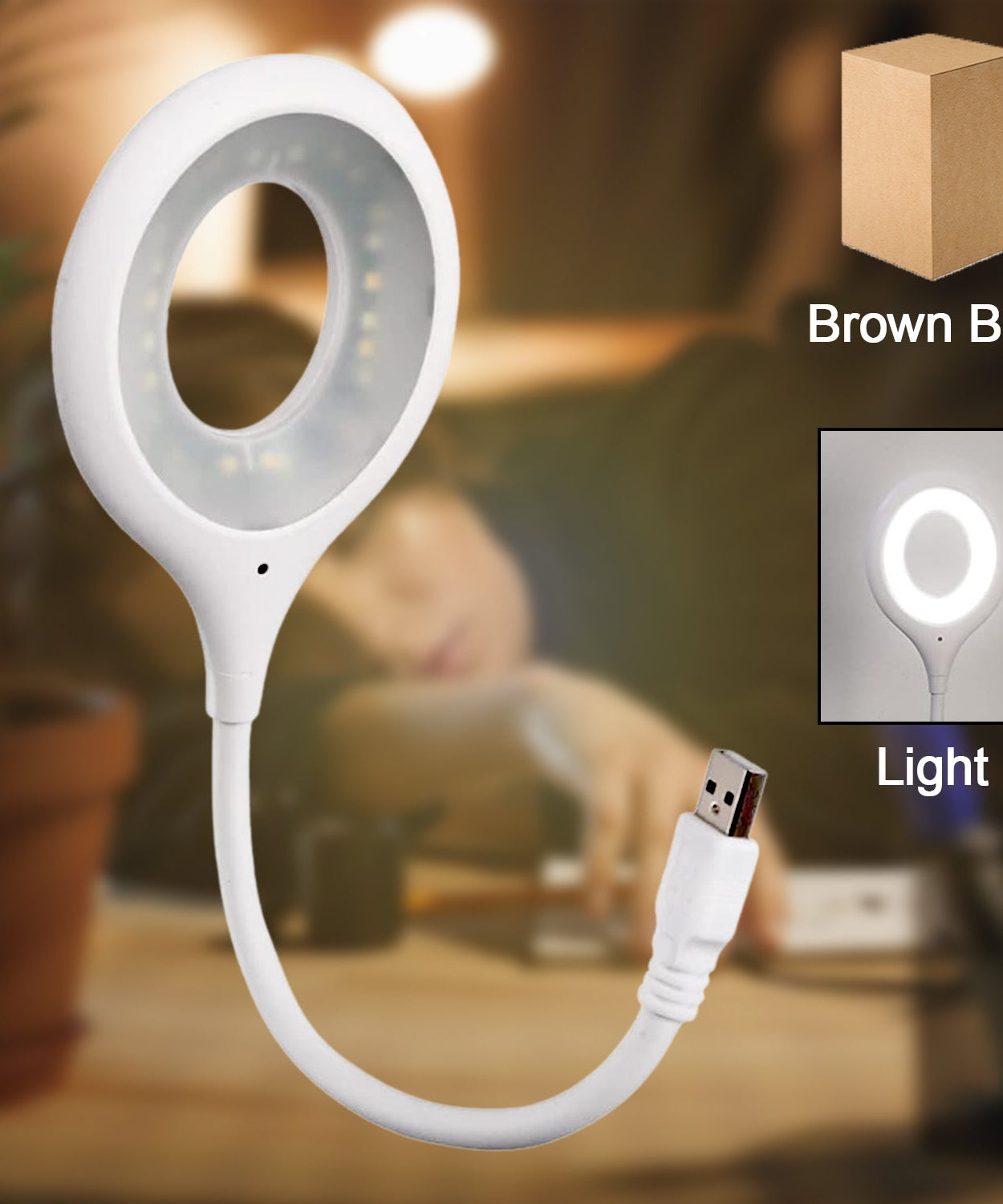 LED USB Light for Laptop, 16 LED Night Lights for Bedroom, Lightweight Small LED Reading Light Lamp with Flexible Neck, Desk Light for Home, Travel, Study, Office (1 Pc)