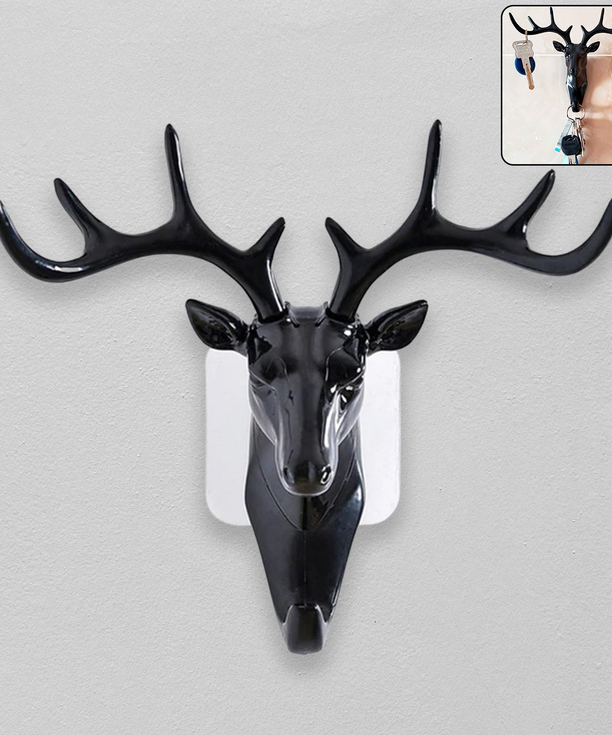 Deer Head Self Adhesive Wall Door Hook Hanger