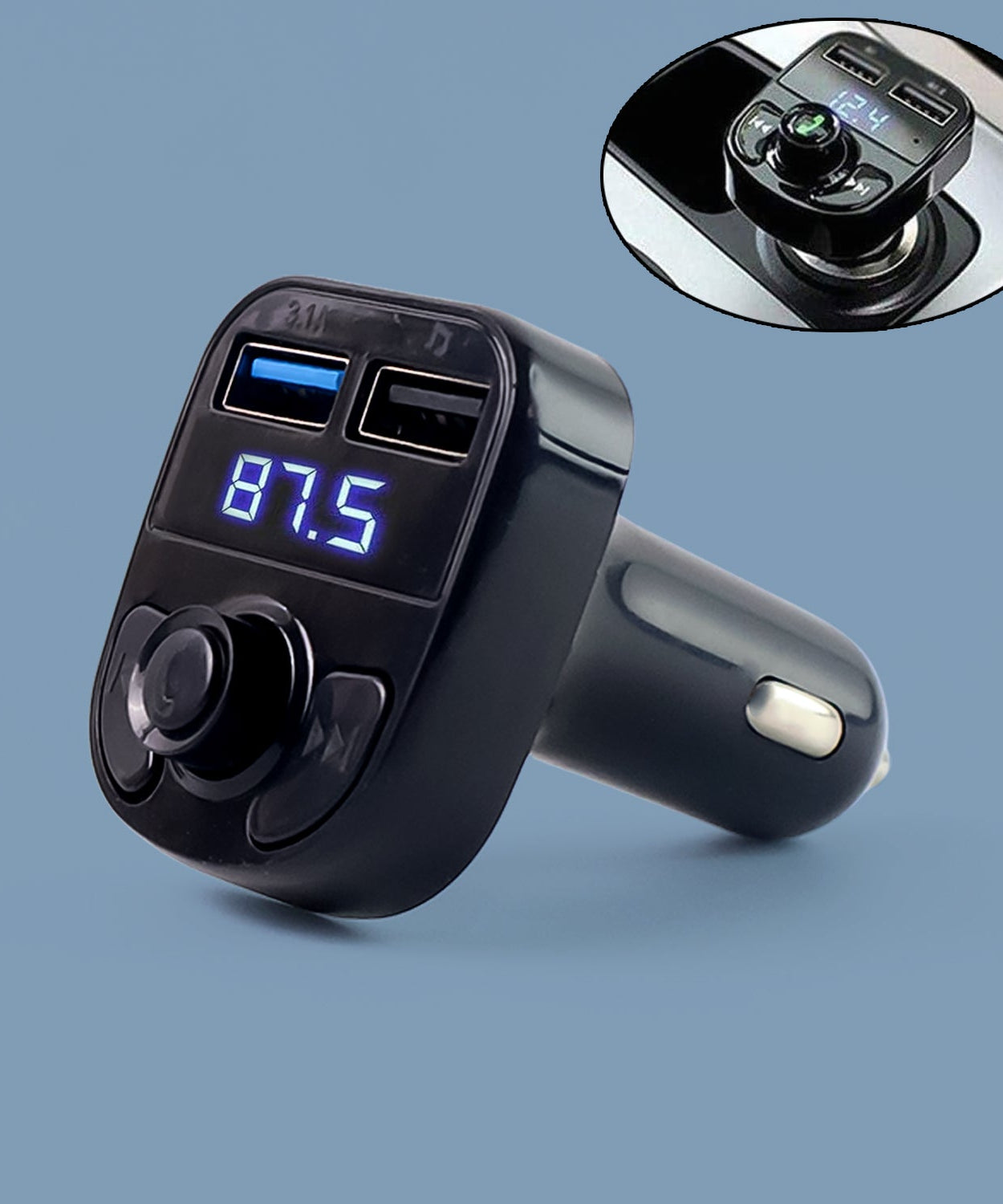 CAR-X8 Bluetooth FM Transmitter Kit with Dual USB Fast Charger