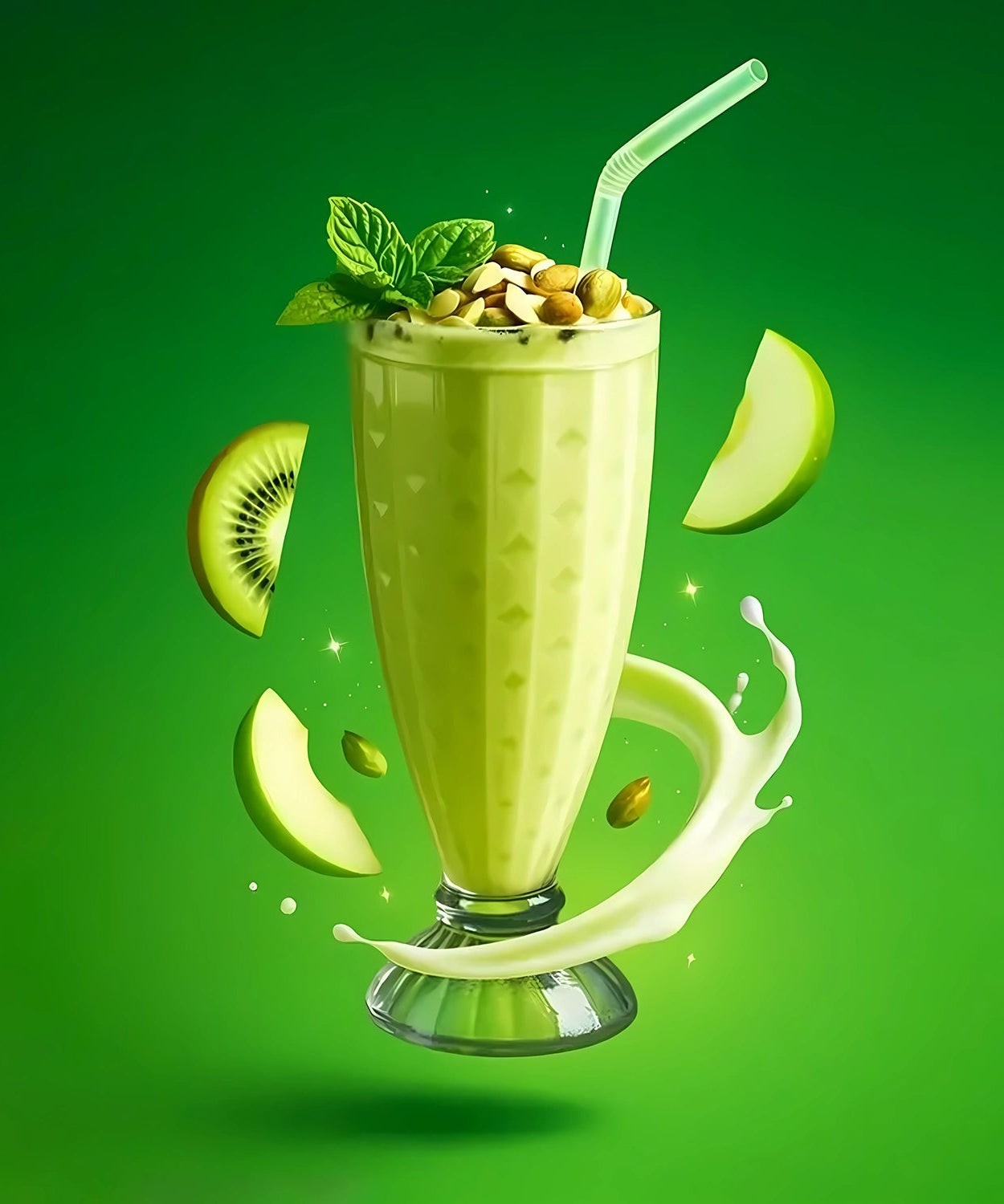 Supermom Transparent Plastic Milkshake Glass Set (400ML / 6 Pc)