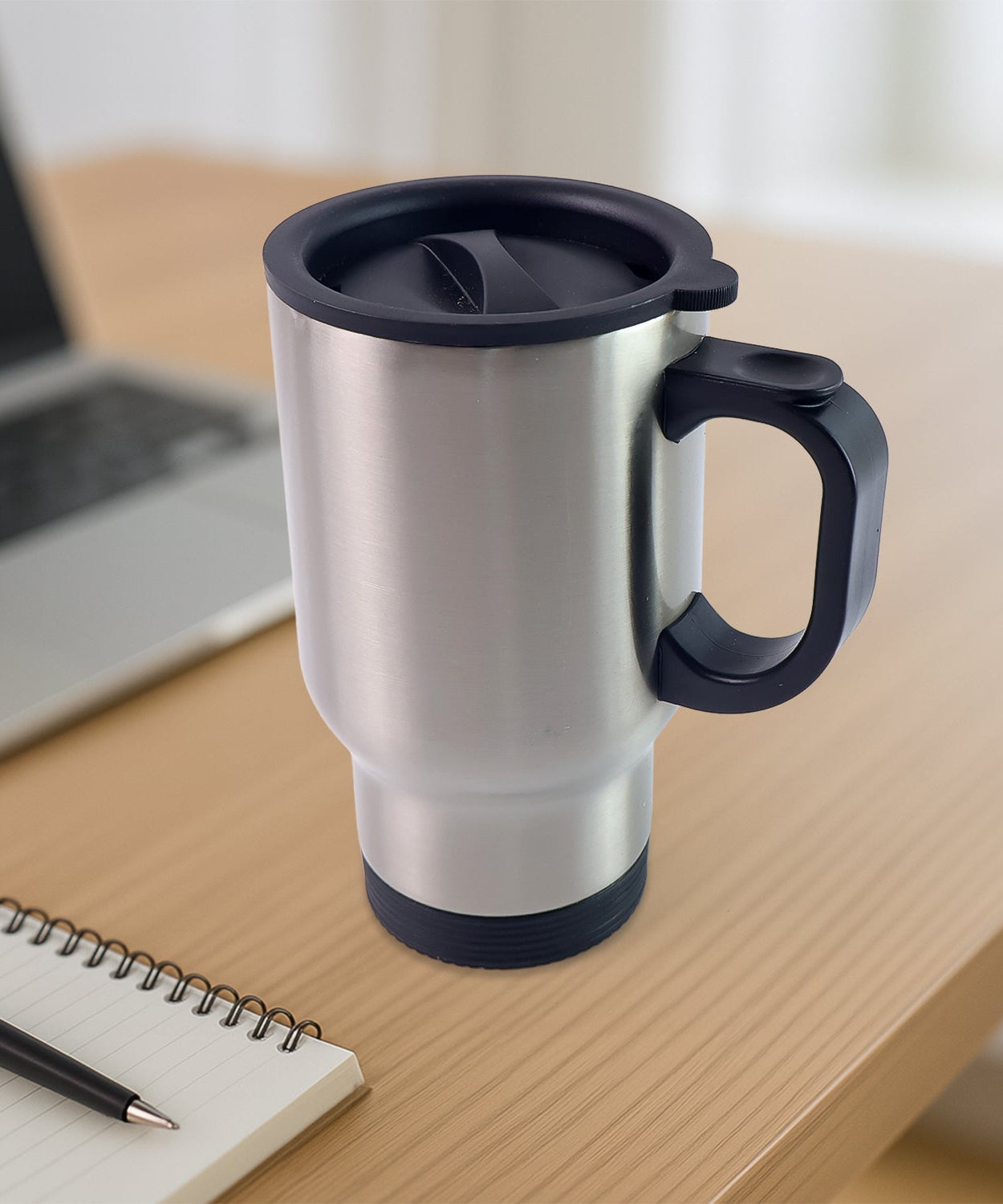 Stainless Steel Vacuum Glass Insulated Glass Coffee Cups (With Lid & Handle / 1 pc)