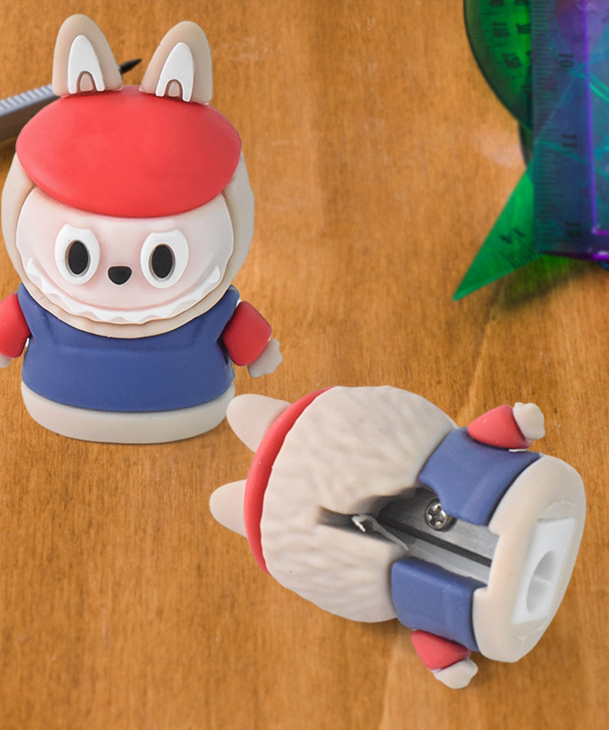 Cartoon-Shaped Pencil Sharpener with Built-In Eraser - Fun & Practical Stationery (1 Pc /Mix Design)