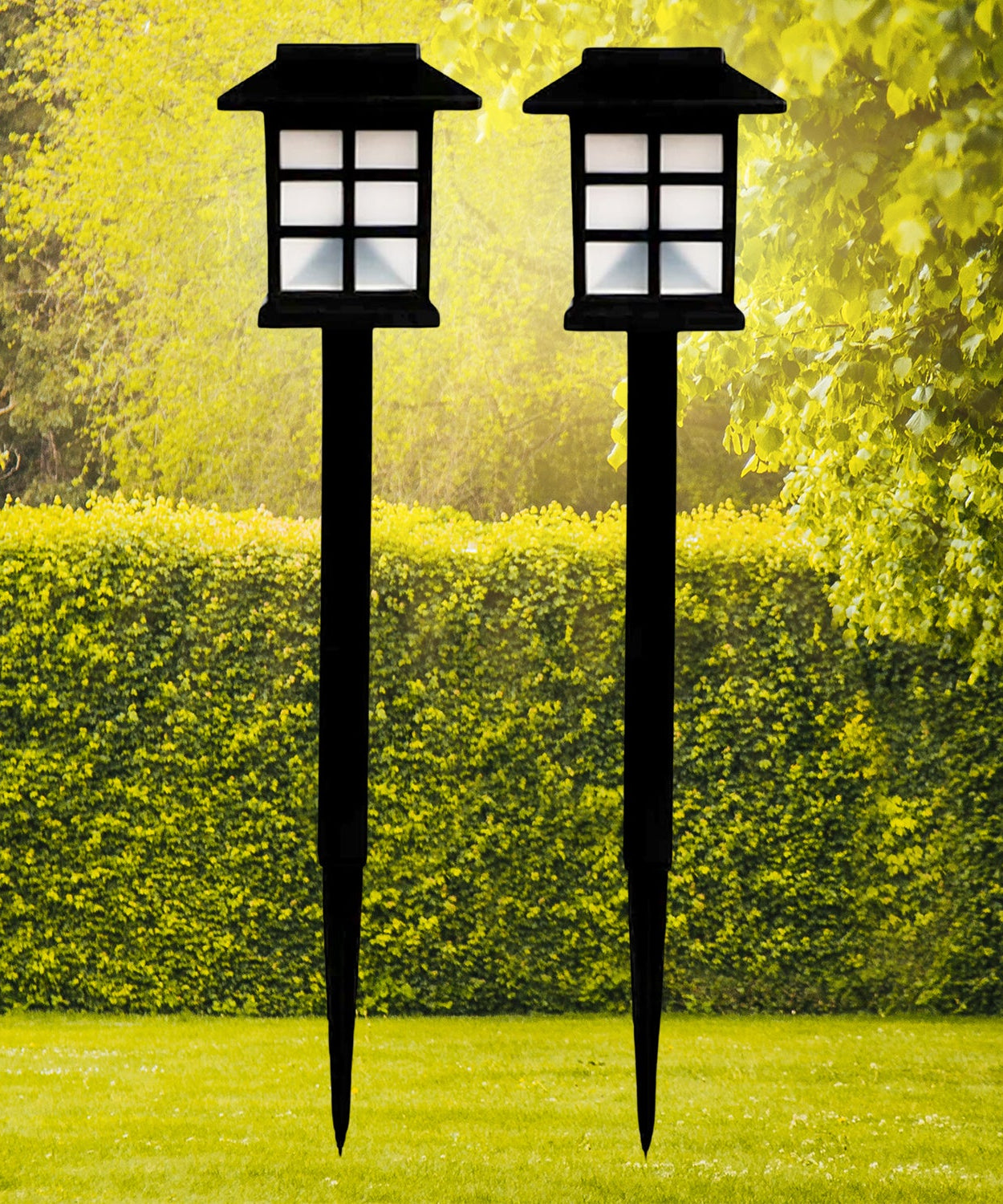 Solar Garden Lights, Outdoor Solar Landscape Lights, Waterproof Outdoor Solar Lights Walkway for Patio, Lawn, Yard, and Landscape (Pack of 2)