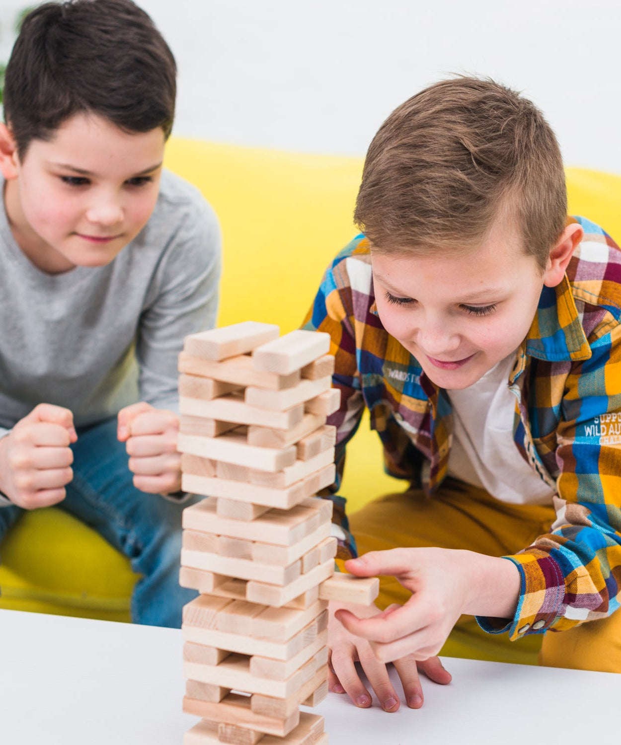 54 Pcs Blocks 4 Dices Wooden Tumbling Stacking Building