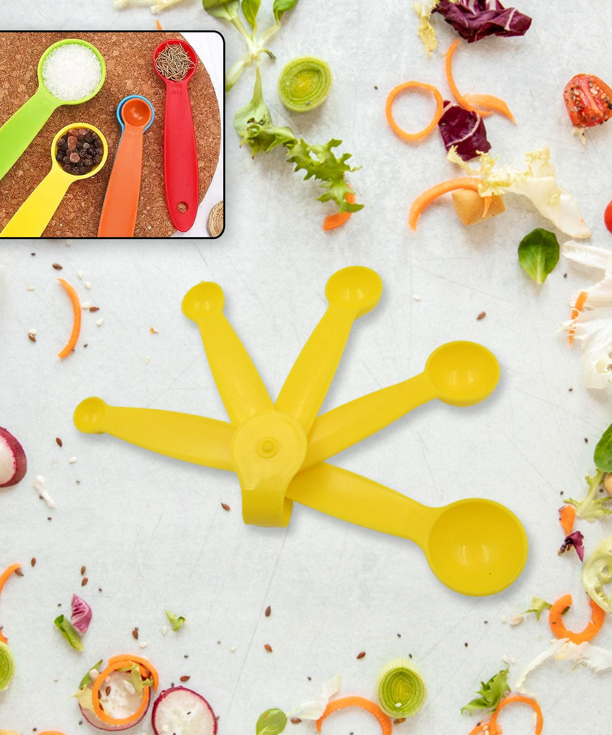 Set of 5 plastic measuring spoons