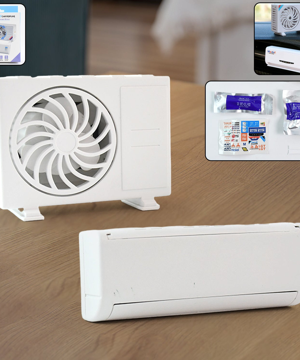 AC Design Solar-Powered Car Air Freshener: Built-in Perfume Diffuser for Dashboard and AC Vent