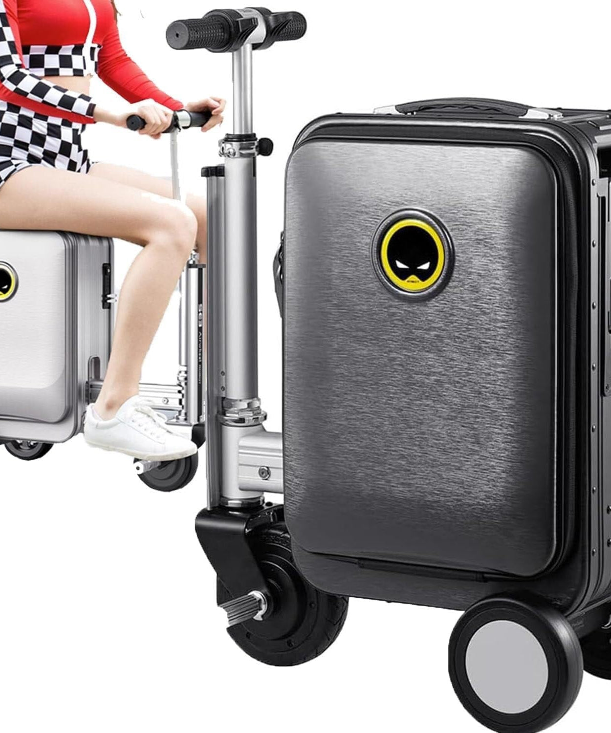 Electric suitcase smart driving luggage electric suitcase scooter with removable battery speed (1 Pc)
