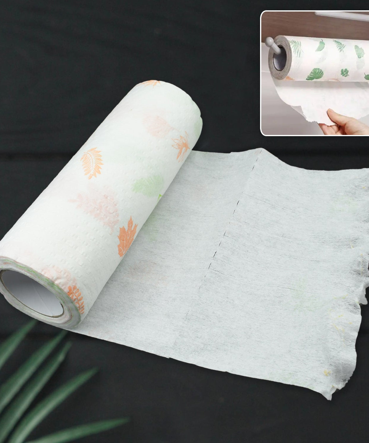 Non Woven Reusable and Washable Kitchen Printed Tissue Roll Non-stick Oil Absorbing Paper Roll Kitchen Special Paper Towel Wipe Paper Dish Cloth Cleaning Cloth 40 sheets / Pulls