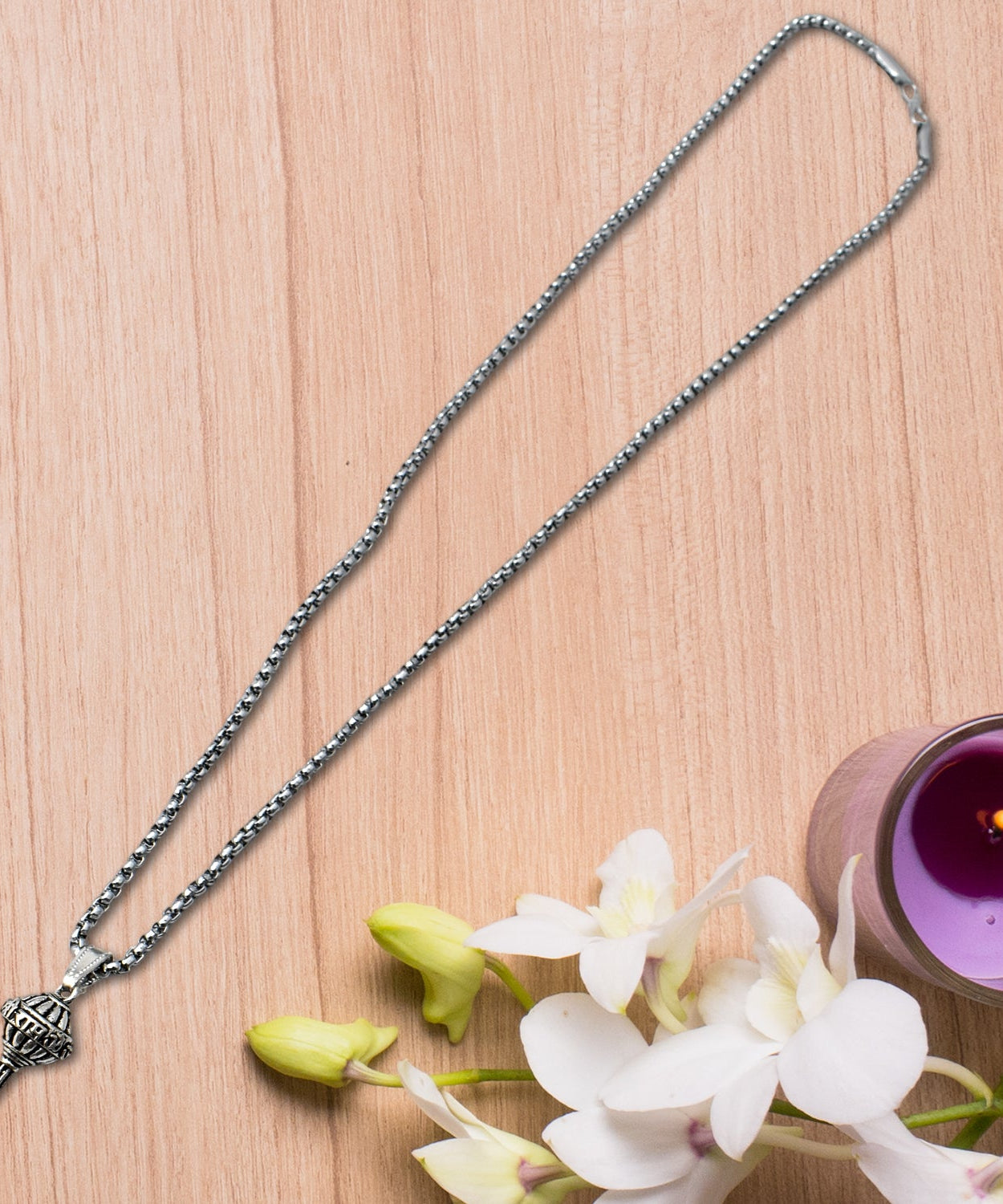 Silver Chain With Gada Pendant