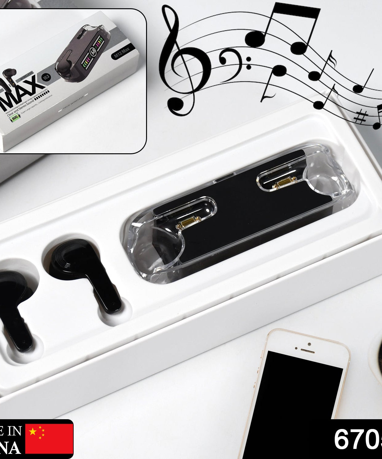 Black touch control earphones