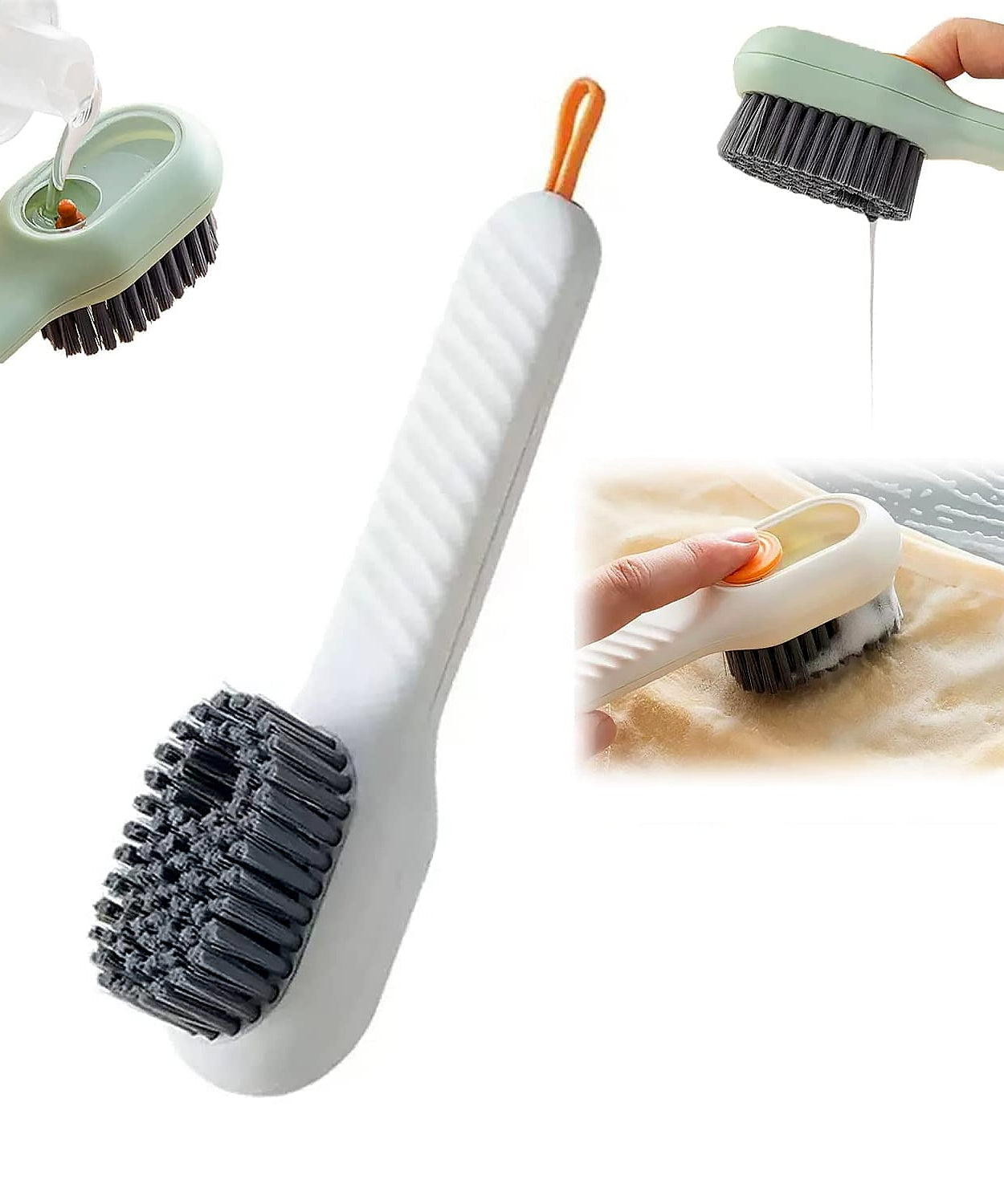 Multifunctional Scrubbing Brush with Liquid / Soap Dispenser, Cleaning Brush with Liquid / Soap Dispenser, Shoe Brush for Cleaning, Cloth Cleaning Brush with Handle Liquid Shoe Brush For Shoe Clothes (1 Pc)