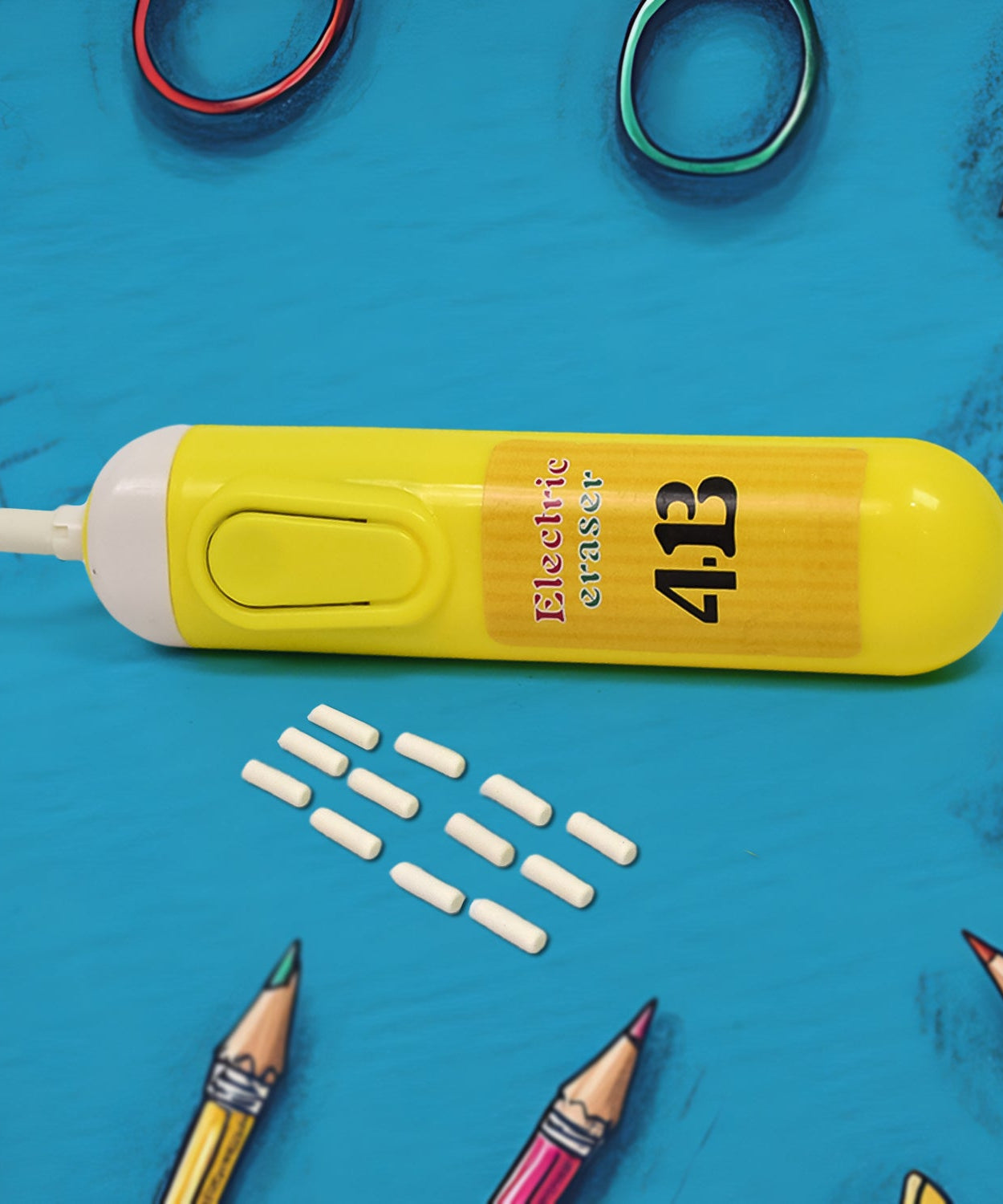 Electric Eraser Kit Automatic Pencil Eraser Battery Operated with 12 Eraser Refills