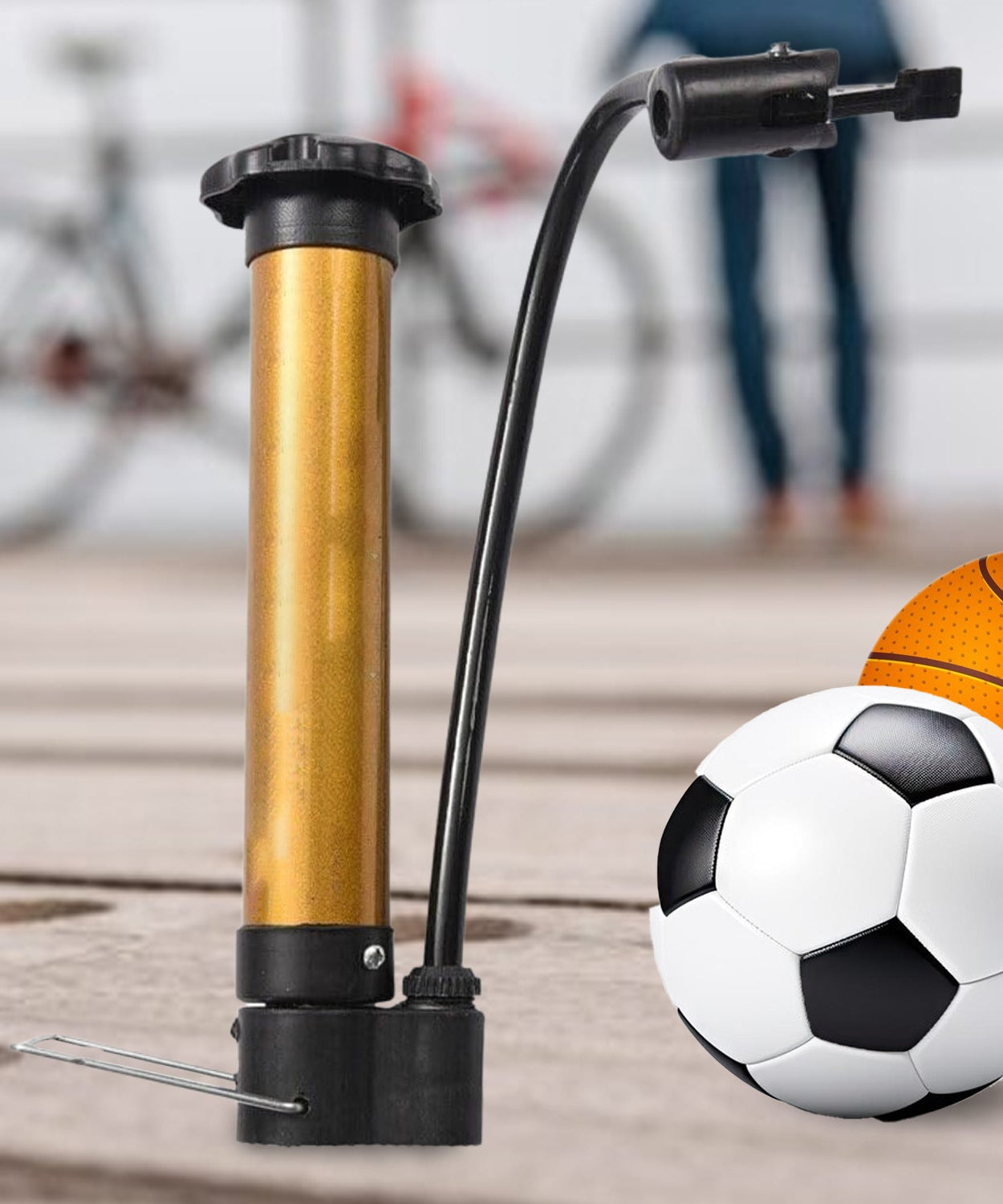 Hand Air Ball Pump – Portable Metal Inflator for Basketball, Soccer & More