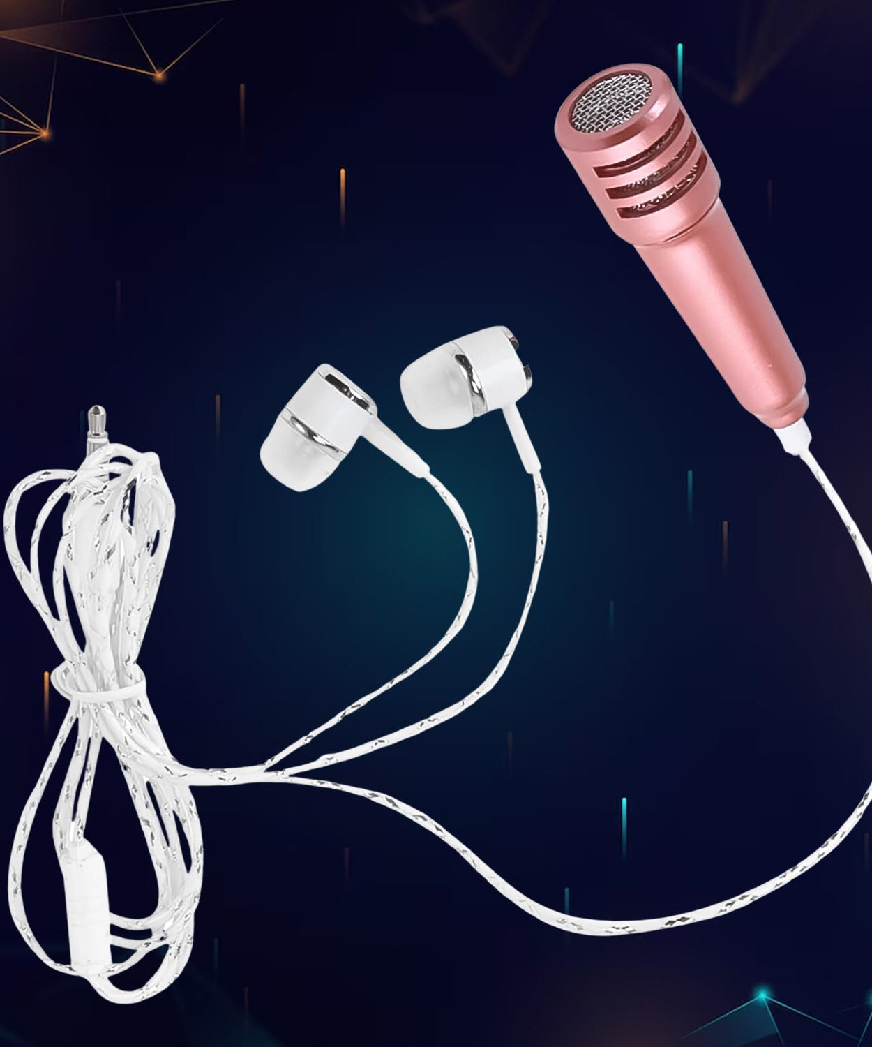 Mini Microphone Mic with Earphone for Voice Recording, Mike Mic Microphone with Handsfree for Mobile Computer, Headphone Handfree Earphone Usb Microphone Vocal Gift Miniature Children (1 Pc)