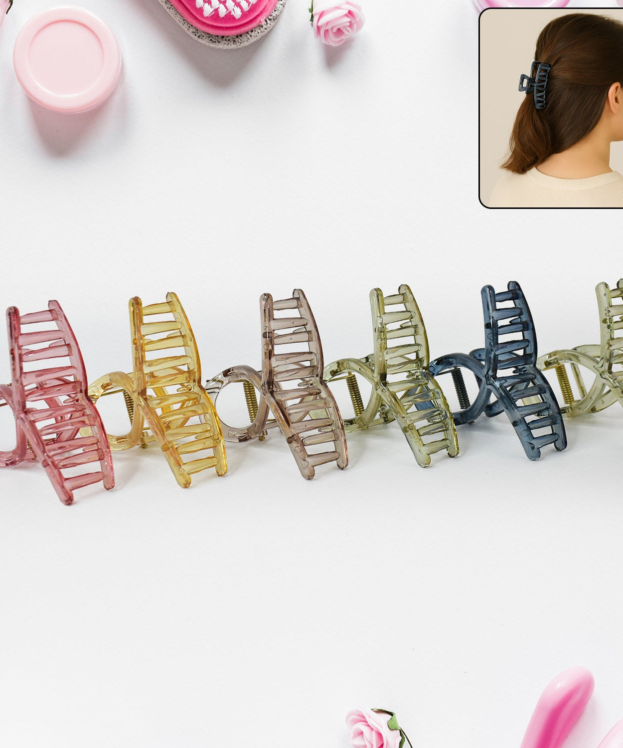Plastic Hair Clamp Grip, Simple Matte Hair Barrette Clamp (1 Pc)
